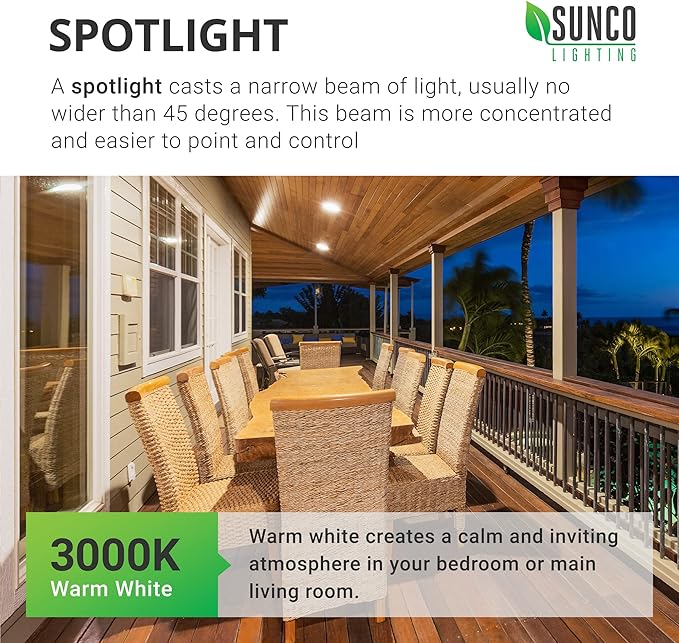Sunco Outdoor LED Flood Light, Waterproof PAR38 Dusk to Dawn Bulb, 1250 LM, 120W Equivalent 15W, Exterior, Wet-Rated, 3000K Warm White, E26 Base, UL 2 Pack