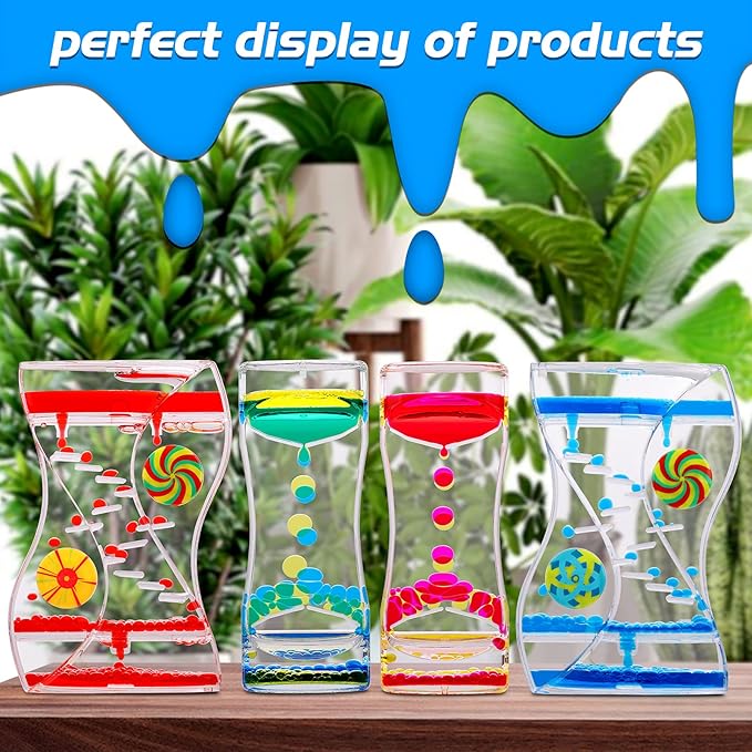 XINBAOHONG Liquid Motion Bubbler Sensory Toy for Kids and Adults 4-Pack,Calming Stress Relief Fidget Toys for ADHD Autism, Office Desk Decor