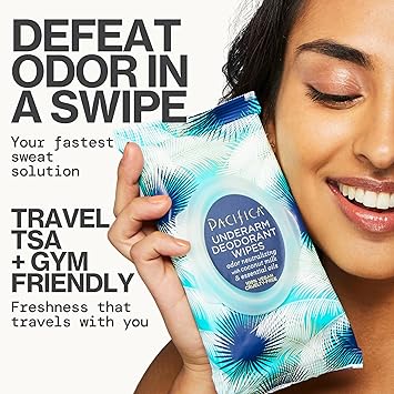 Pacifica Deodorant Wipes - Coconut Milk Underarm  Full Body Deodorant Wipes - Removes Sweat  Oil - Aluminum-Free - Natural Feminine Odor Control Clean Vegan  Cruelty-Free Dermatologist Tested