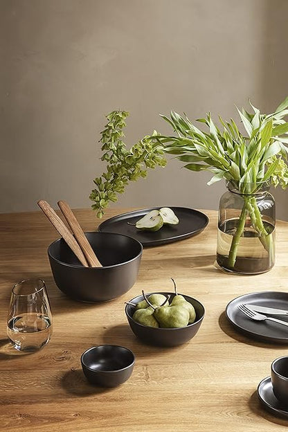 Eva Solo  Nordic Kitchen Bowl 2L Diameter 21 cm  Dishwasher  Microwave Safe  Black Stoneware  Danish Design  Functionality  Tools Kitchen Gadgets  Accessories