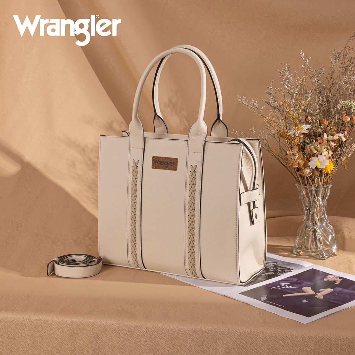 Montana West × Wrangler Tote Bags Purses for Women Work Top-Handle Handbags with Strap.
