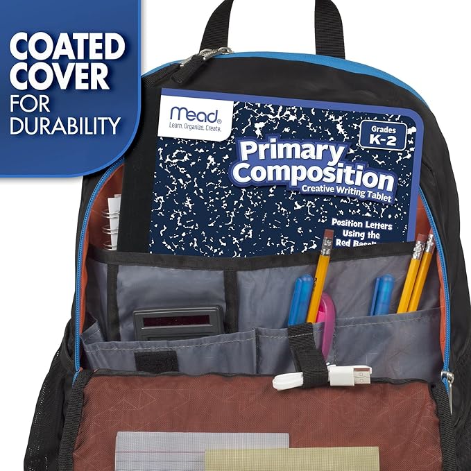 Mead Primary Composition Book, Primary Ruled Journal, Grades K-2, 7-12" x 9-34", 100 Sheets, Blue Marble (09902)