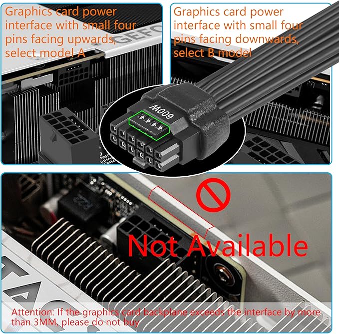 CERRXIAN 2.3FT ATX3.0 12VHPWR Power Cable,PCI-e 5.0 12VHPWR ATX3.0 600W 16 Pin Male to Male High Current Power Cable,for Graphic Card GPU 124pin Nvidia Nvidia 4000 Series and RTX 3000 FE GPU 2.3FT