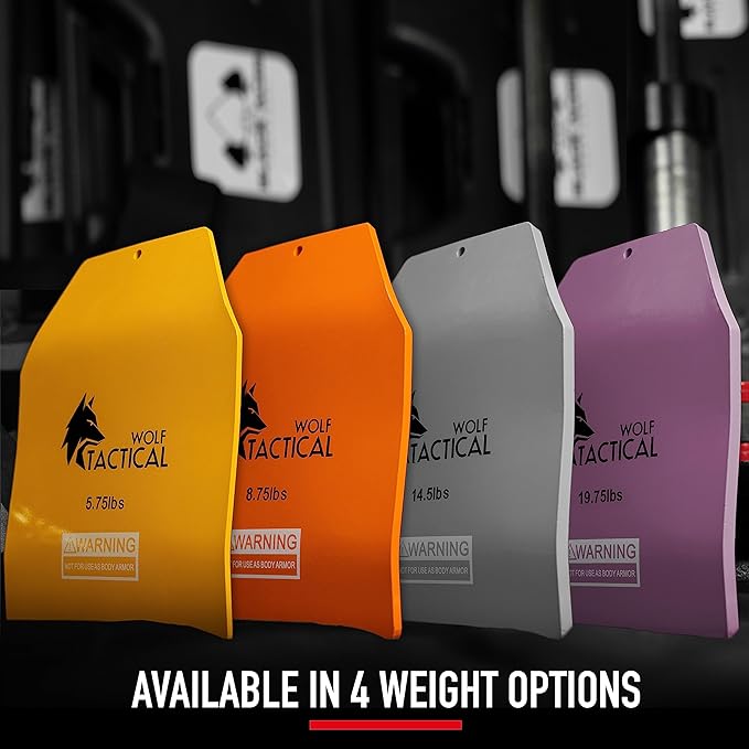 WOLF TACTICAL Curved Weight Vest Plates – 5.75/8.75/14.5LB Pairs – Contoured Ergonomic Fit – WODs, Strength Training, Running, Heavy Workouts