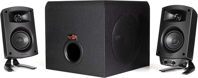 This Klipsch speaker system delivers incredible THX-certified sound for gaming, movies, or music, with powerful bass and clear, controlled audio.