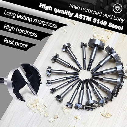 2-18 Inch Forstner Bit for Woodworking,2-18" Forstner Drill Bit for Wood,Wood Drill Bit Woodworking Hinge Cutter Tool for Wood Plywood Plastic