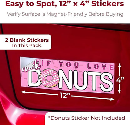 Cut to Size, Durable 4x12in Sticker Magnetizer 2 Pk: Turn Any Decal Into a Strong Magnet. Weatherproof Magnetic Strip Protects Bumper Paint and Allows Easy Swap. Flexible Sheet Guaranteed to Stick