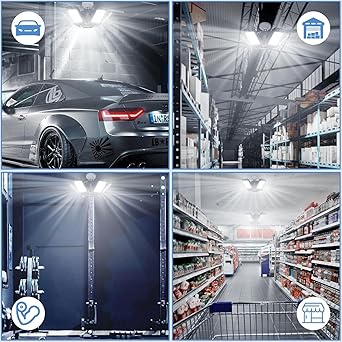 LED Garage Lights Bulb 1 Pack -180W, 18000LM 6500K Led Shop Light with 61 Deformable Panels, Basement Barn Light Garage Ceiling Lights, E26E27 for Garage, Warehouse, Shop