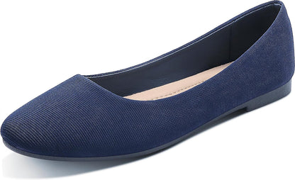 Obtaom Round Toe Women Flat Shoes Slip on Girls Dress Black Ballet Flats.