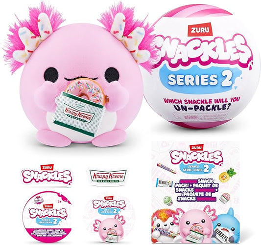 Snackles Series 2 Mystery UNbox 5 Inch Plush in Capsule by ZURU, Ultra Soft Plush, Collectible Plush with Real Licensed Brands, Stuffed Animal