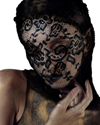 Lace Hole Full Face Mask Gothic Sexy Halloween Adult Spandex Cloth Cosplay Mask