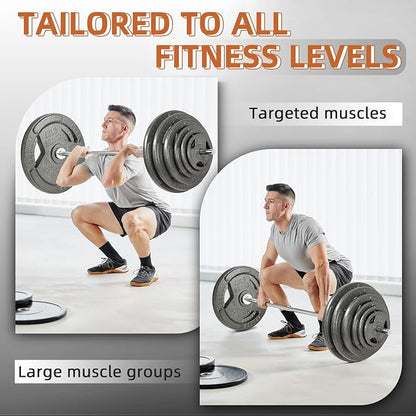 Fitvids Cast Iron 1-Inch Standard Weight Plate for Strength Training & Weightlifting, Multiple Weights Available