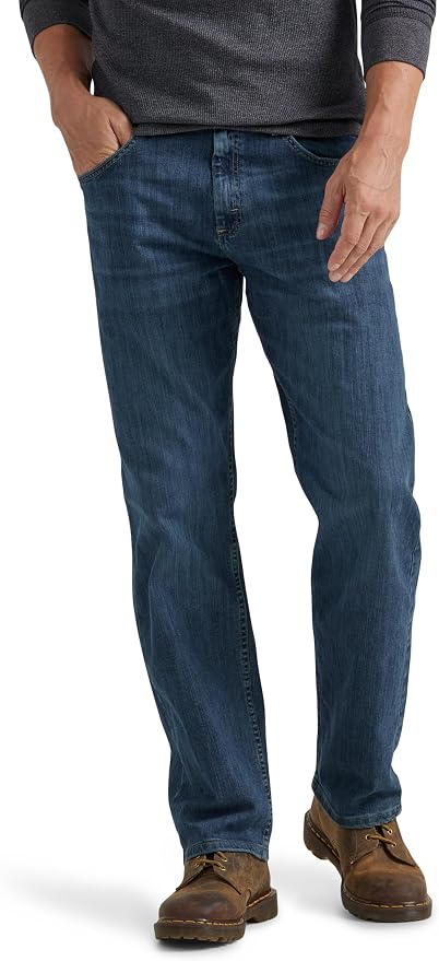 48W/ 32L, Wrangler Authentics Men's Classic 5-Pocket Relaxed Fit Flex Jean