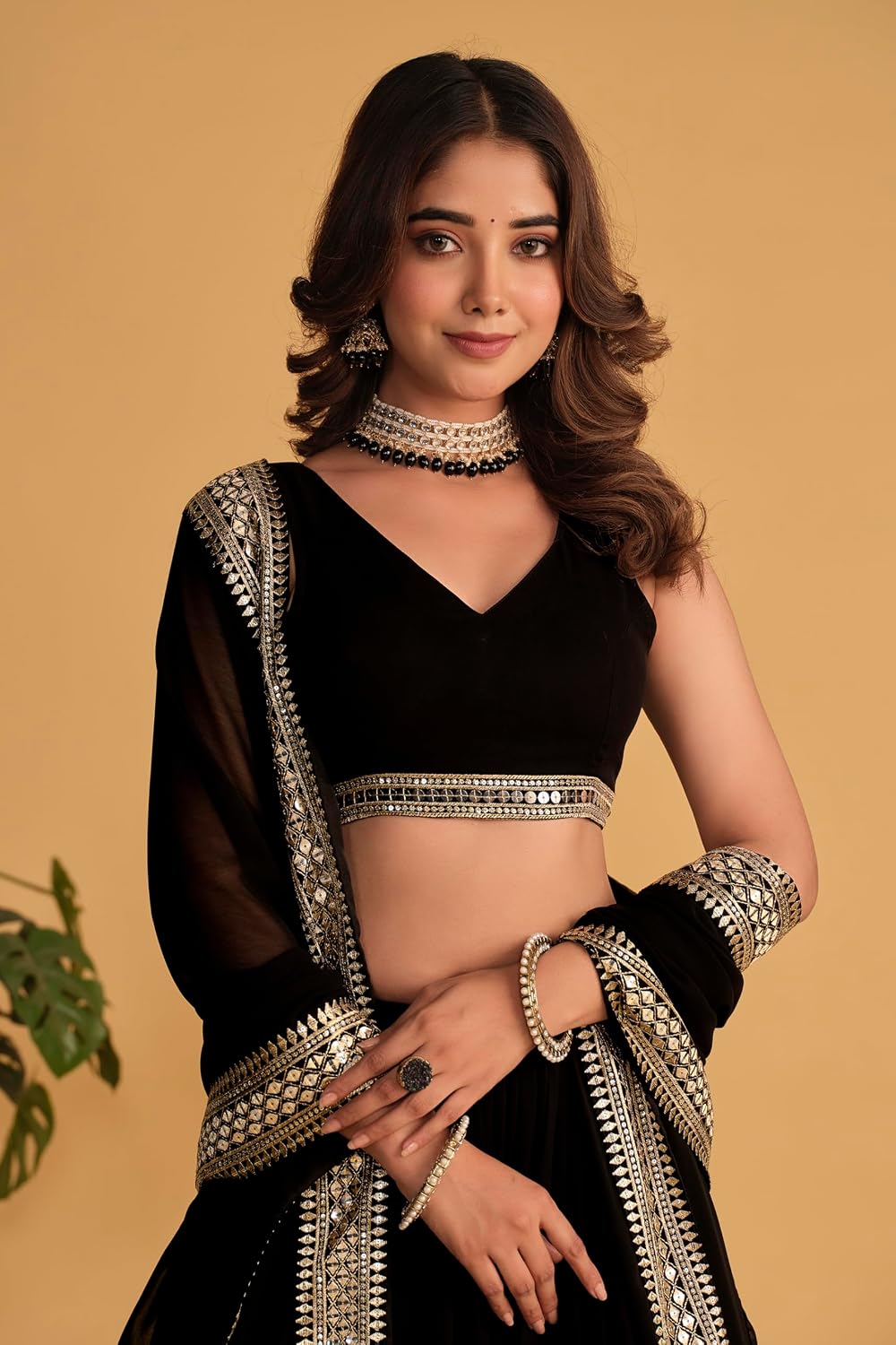 XS STELLACOUTURE indian ready to wear lehenga choli for women flared party night with stitched blouse 8328-U