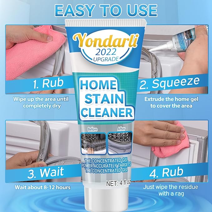 Home Remover Gel, 10 Fl Oz Remover for Washing Machine Refrigerator Strips, Household Front Load Washing Machine Cleaner, Cleaner for Tiles Sealant Bathroom Cleaning Home Sinks Grout Cleaner