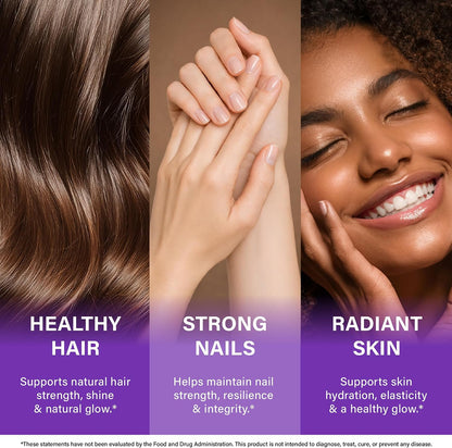 Biotin | Collagen | Hyaluronic Acid | Keratin - Support Normal Hair Growth Cycle, Skin & Nails - Clinically Tested - 25000mcg Vitamins B1, B2, B3, B6 & B7 - for Women & Men - Made in USA, 120 Capsules
