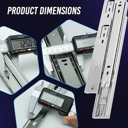 10 Inch Soft Close Drawer Slides 1 Pairs (2pcs) Heavy Duty Full Extension Ball Bearing, Side Mount Drawer Rails, Drawer Slide Glides for Dresser, Cabinet, Kitchen - Draw Slides 150LB Capacity