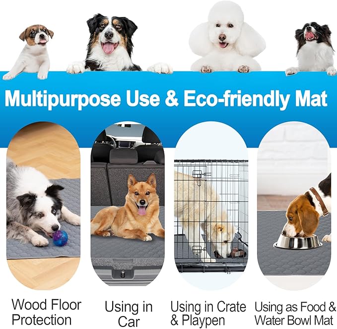 Washable Pee Pads for Dogs, Fast Absorbent Reusable Dog Pee Pads, Non Slip Puppy Pads Pet Training Pads for Whelping, Potty, Housebreaking, Playpen, Crate (1PC)