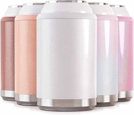 Maars Standard Can Cooler for Beer  Soda  Stainless Steel 12oz Beverage Sleeve, Double Wall Vacuum Insulated Drink Holder - Moonrock Glitter