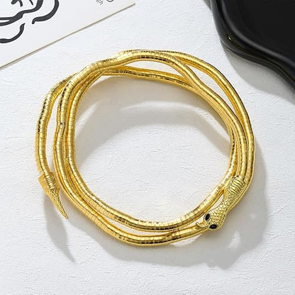 Bendable Snake Necklace Gold Snake Necklace for Women Adjustbale Snake Statement Necklace Halloween Jewelry
