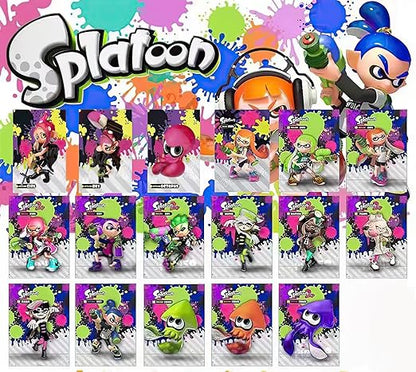 Pack of 17 NFC Cards for Splatoon 3, Pearl and Coralie NFC for Splatoon Series 1-3 Compatible with NS Switch/Switch OLED/Switch Lite/Wii U/New 3DS