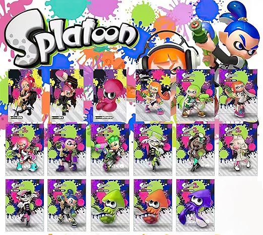 Pack of 17 NFC Cards for Splatoon 3, Pearl and Coralie NFC for Splatoon Series 1-3 Compatible with NS Switch/Switch OLED/Switch Lite/Wii U/New 3DS