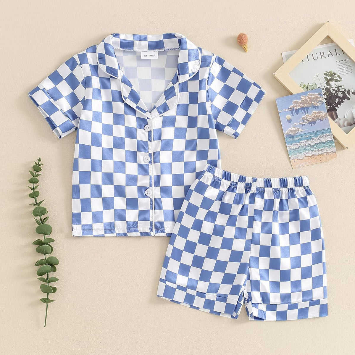 Toddler Girl Floral Pajamas Set Short Sleeve Button Down Shirt And Shorts 2Pcs Kids Pjs Loungewear