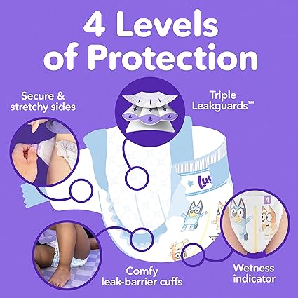 Luvs Size 2 Baby Diapers, Platinum Protection Bluey Diapers for Day  Night, Size 2, 264 Count (Packaging May Vary)