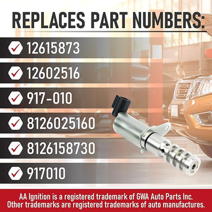 Exhaust Camshaft Position Actuator Solenoid - Variable Valve VVT - Replaces 12615873, 12602516, 917010 - Compatible with Chevy, Buick, GMC Vehicles  More Trailblazer, Envoy, Colorado, Canyon, Rainier