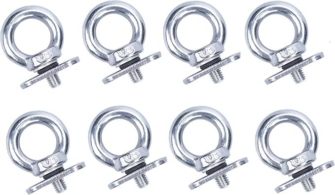 Thorn Track Mount Tie Down Eyelets, M6 Metal Eye Bolts, 316 Stainless Steel, Hold Bungee Cord or Ropes Up to 0.6 Inch