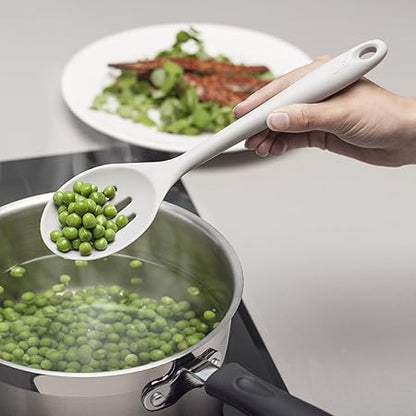 Silicone Non Scratch Slotted Spoon, French Grey, 28 cm