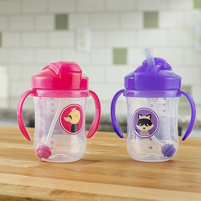 Dr. Brown's Baby's First Straw Cup Sippy Cup with Straw - PinkPurple - 9oz - 2pk - 6m