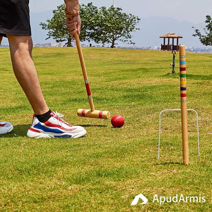 ApudArmis Croquet Ball Replacement Set, 6 Colored Balls for 28'', 32'' and 35'' Six Player Game