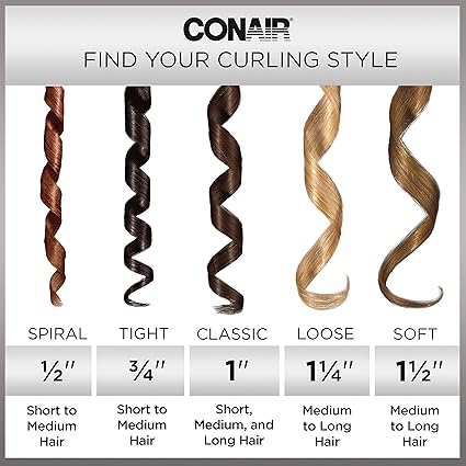 Conair Instant Heat 34-Inch Curling Iron, 34-inch barrel produces tight curls  for use on short to medium hair