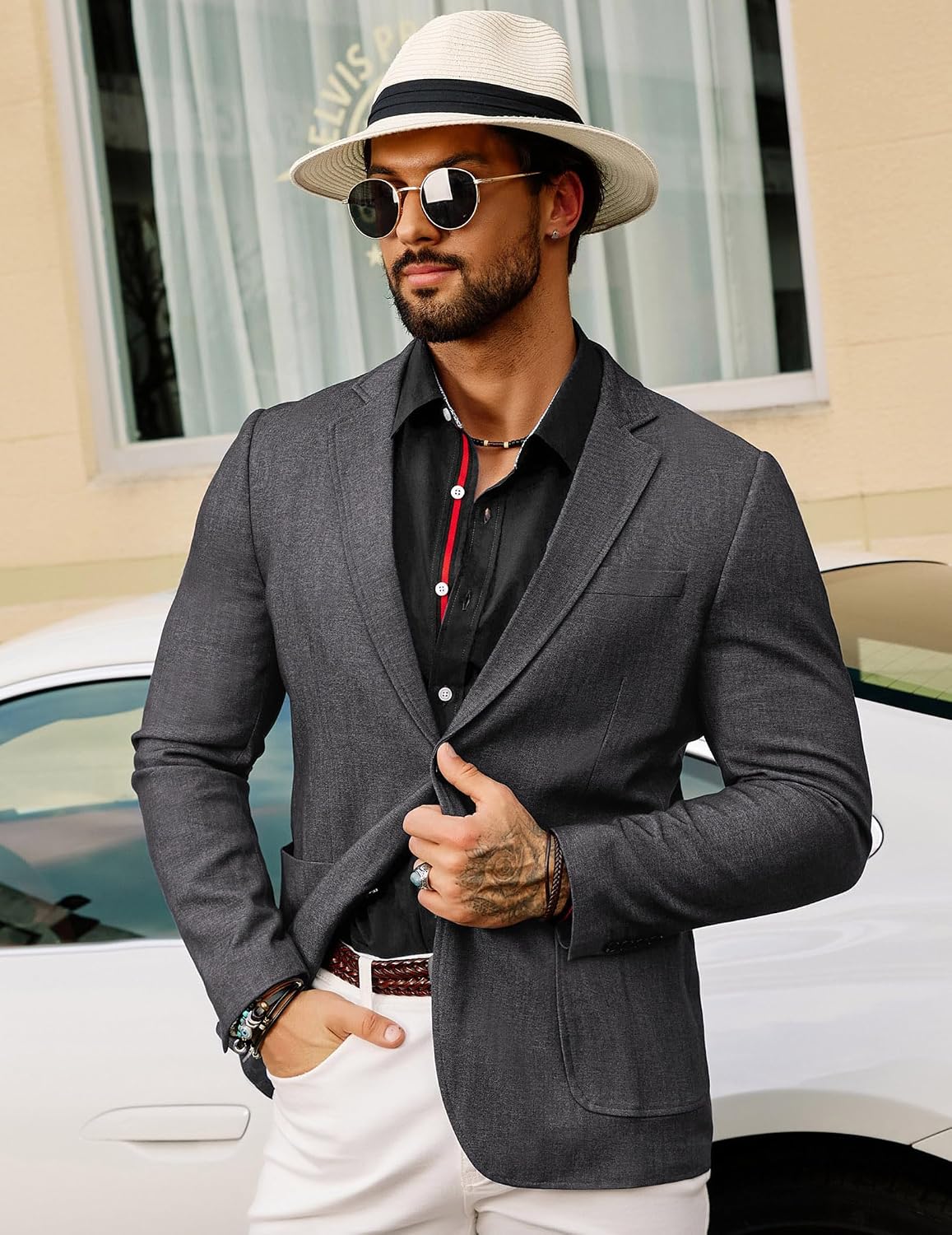 Mens Blazer Sport Coats Casual Lightweight 2 Button Sports Coat and Blazers Suit Jacket