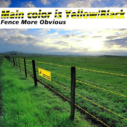 BESTEEL Upgraded Electric Fence Poly Wire 3285 Feet 1000 Meters, 18" Diameter Portable Electric Fencing Polywires, 6 Stainless Steel Strands for Reliable Conductivity and Rust Resistance UV Resistant