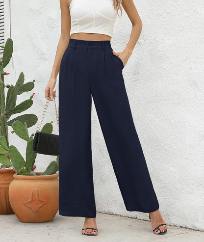 CZYINXIAN Women's Casual High Waisted Wide Leg Pants Flowy Business Work Casual Pants with Pockets