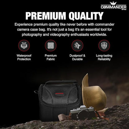 Small Camera Bag - Water Resistant, Soft Padded, Compact Travel Bag for Canon EOS, Nikon, Sony  More DSLR CamerasCamcorders Ample Storage and Protection for Your Equipment (Small)
