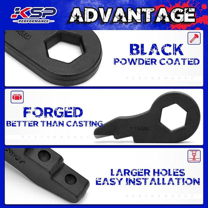 KSP 1-3" Torsion Bar Key For Silverado Sierra 1500, Adjustable Forged Torsion Lift Kits Fit K1500 K2500 K3500 Tahoe Yukon Suburban,Steel Suspension Level Kit Compatible With Chevy GMC 6 Lug Truck SUV