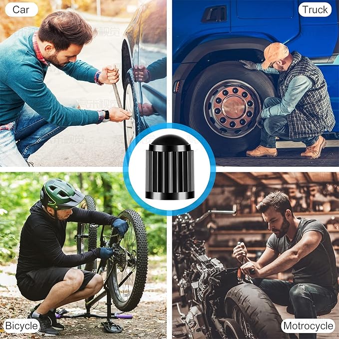 Brass Presta Valve Adapter, Convert Presta to Schrader Adaptor for Bike, Inflate Tire Using Standard Pump or Air Compressor, Tire Valve Caps(2PCS)