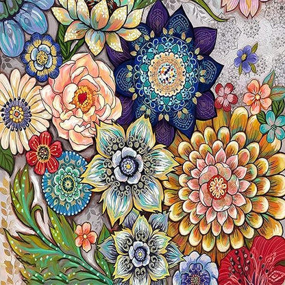 Hlison Diamond Painting Kits for Adults, 5D Mandala Diamond Art Kits for Adults Beginner, DIY Flowers Rhinestone Diamond Painting for Home Wall Decor - 12x16 Inch