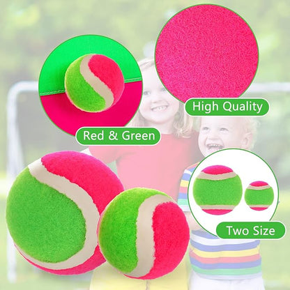 Hanaive 4 Pcs 2 Size Toss and Catch Ball Game Replacement Balls Catch Set for 3 4 5 6 7 8 9 10 Year Boys Girls Adults, 2.5 inches and 1.8 inches
