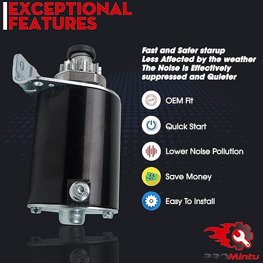 14 Tooth Starter Motor Replaces for 42 inch Craftsman LT1000 LT2000 LT3000 YT3000 DYT4000 Riding Lawn Mower Tractors with Briggs Stratton Intek 17HP 17.5HP 18HP 18.5HP 19HP 19.5HP 20HP