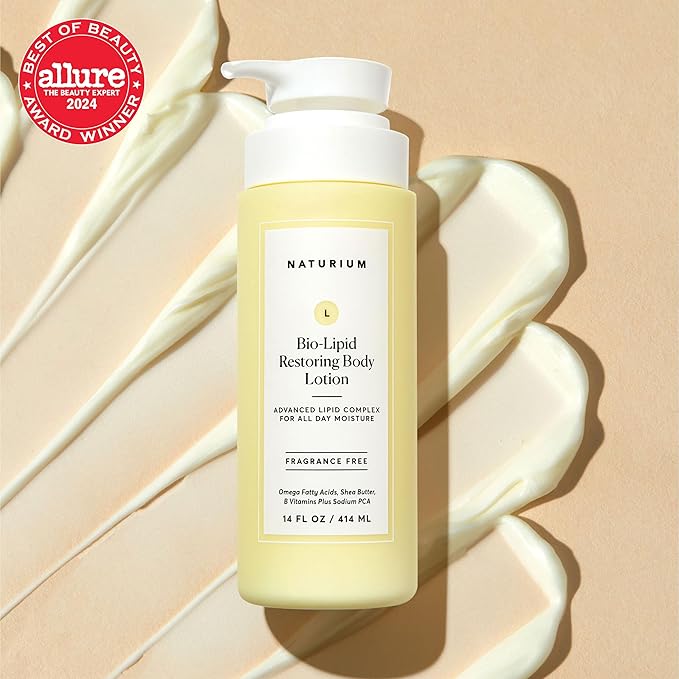 Naturium Bio-Lipid Restorative Hydrating Body Lotion with Shea Butter, Fragrance Free, 14 oz