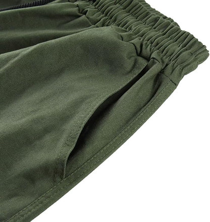 Mens Cotton Loose Athletic Joggers Pants Stretch-Waist Casual Straight Cargo Sweat-Pants