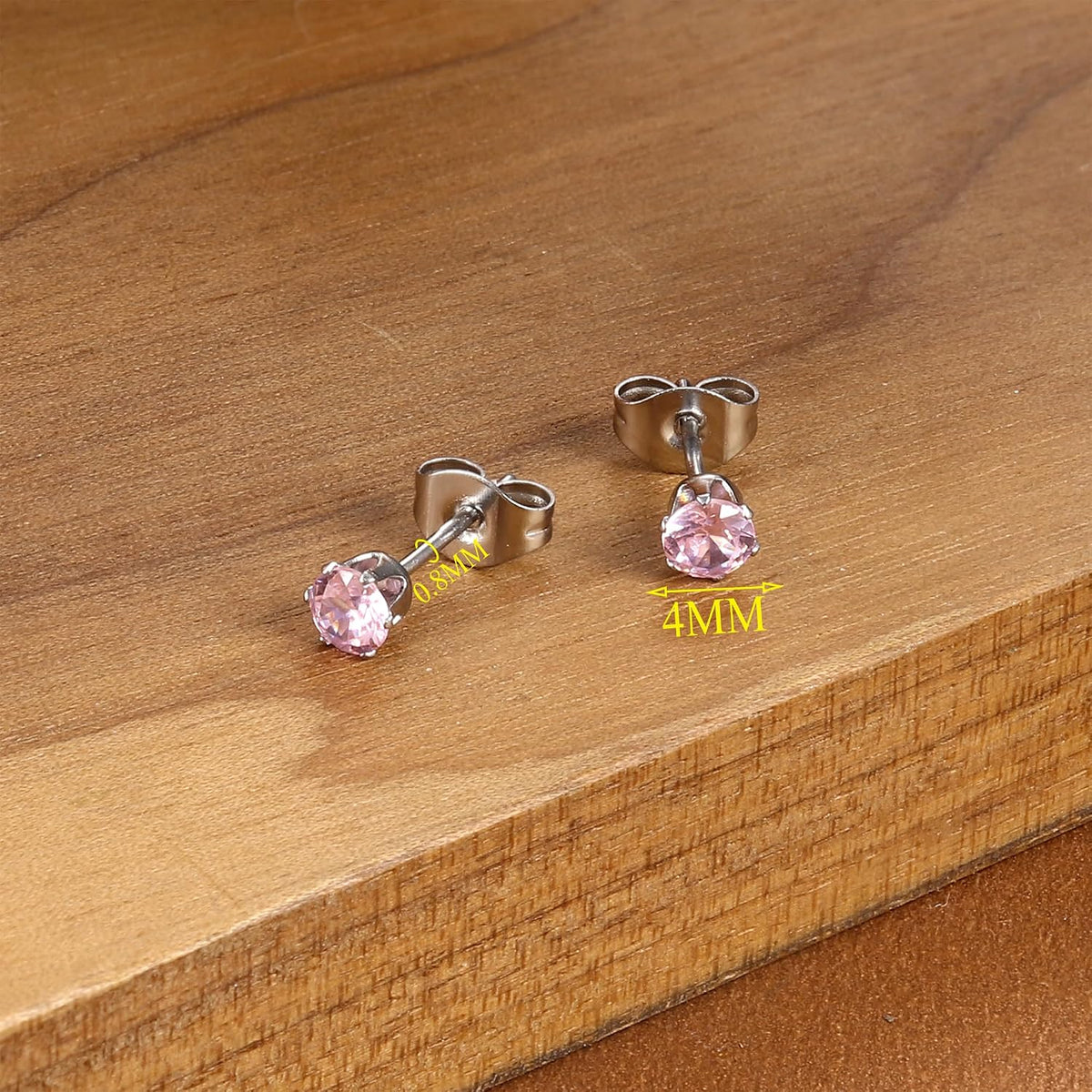 Stud Earrings for Women Dainty Stainless Steel Earrings Classic Clear Colorful Cubic Zirconia Earrings Studs for Women ( 10 )