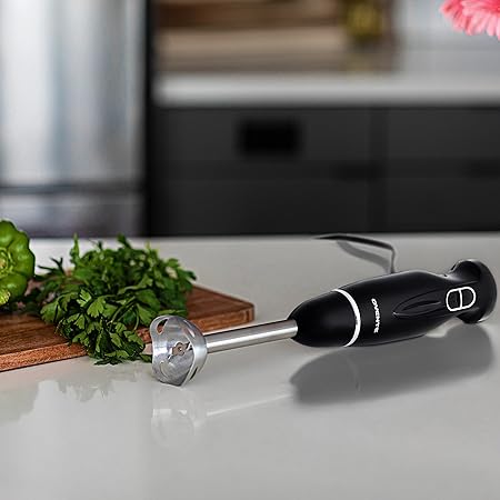 OVENTE Immersion Hand Blender, 300W Electric Handheld Portable Stick Mixer with 2 Mixing Speed and Stainless Steel Blades for Effortless Blending Smoothies, Shakes, Puree or Baby Food, Black HS560B