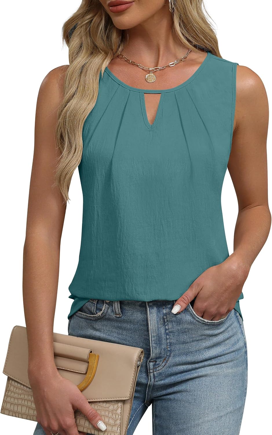 Blooming Jelly Womens Summer Tank Top Sleeveless Business Casual Outfits 2026 Basic Loose Dressy Work Shirt