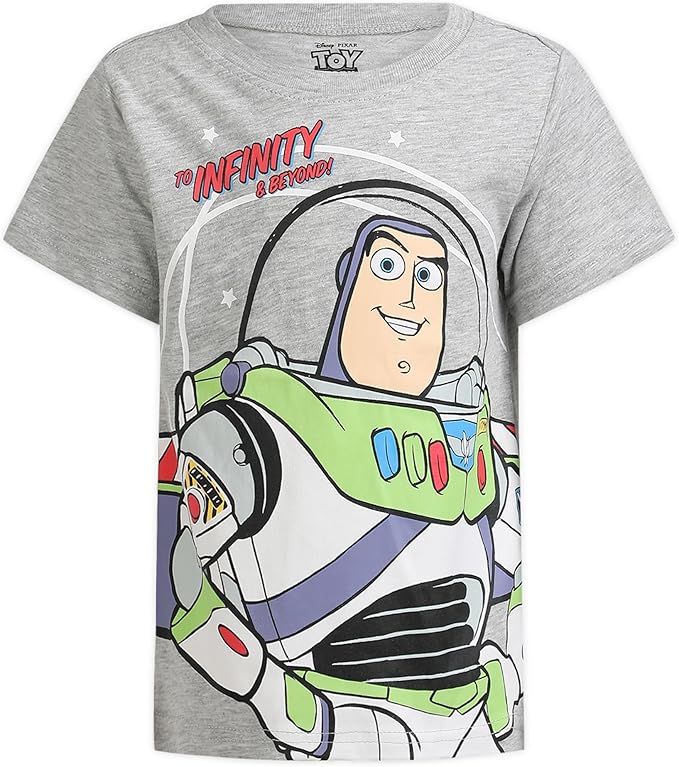 Disney Toy Story Woody, Buzz and Rex Boys Short Sleeve T-Shirt 4 Pack for Toddler and Little Kids