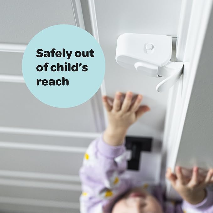 Huglock - The Snap-On Door Lock Kids Can't Reach or Defeat - No Tools or Adhesives Required - Works With Door Knob, Lever or Handle - Childproof Safety Locks are Toddler, Baby and Child Proof (1 Pack)